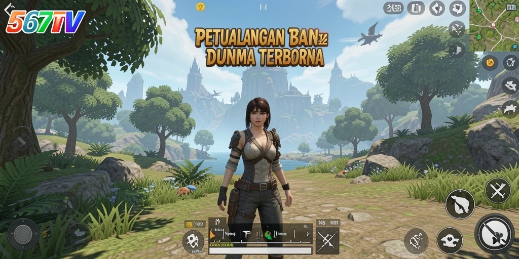 Tampilan gameplay <strong>567TV</strong> dengan eksplorasi dunia terbuka yang menarik.