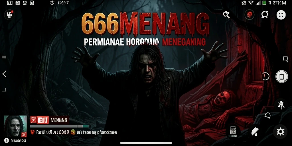 Tampilan gameplay Horror yang menegangkan dalam 666MENANG.