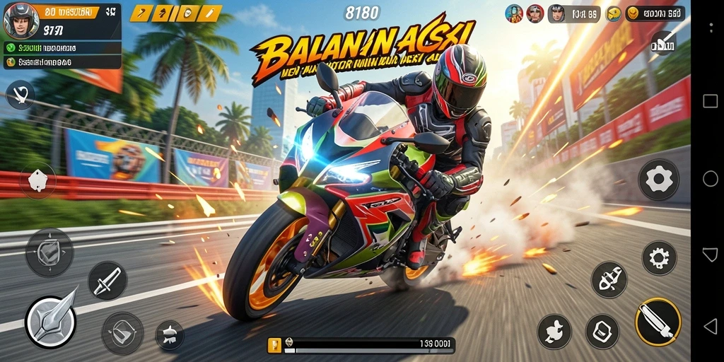 Tampilan menegangkan saat balap motor di 8180.