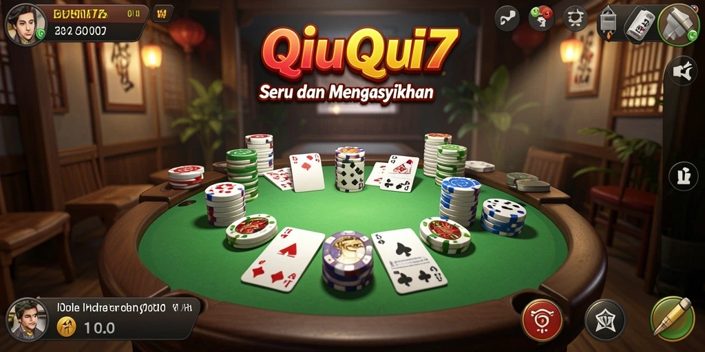 Tampilan gameplay QiuQiu yang menarik di DUNIA77.