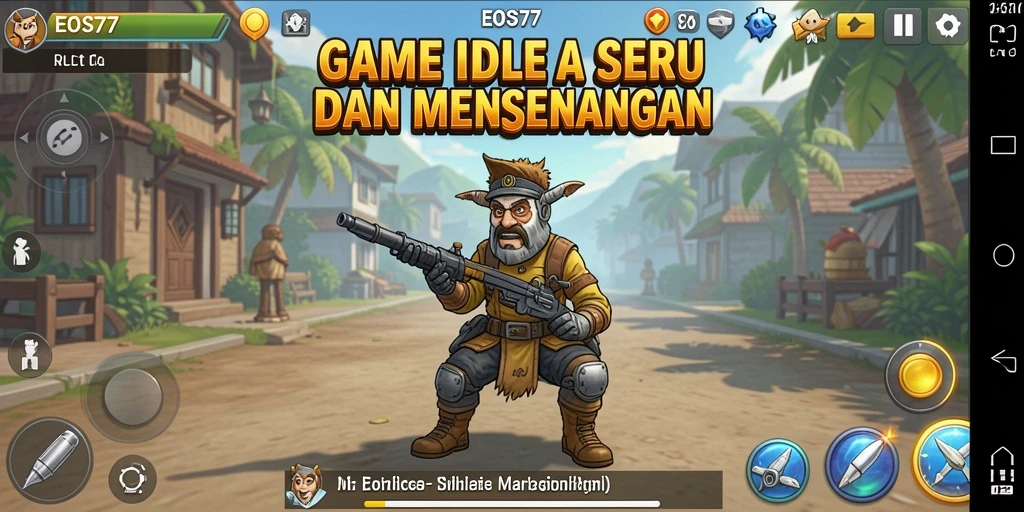 Tampilan gameplay EOS77 yang menarik dengan elemen Idle.