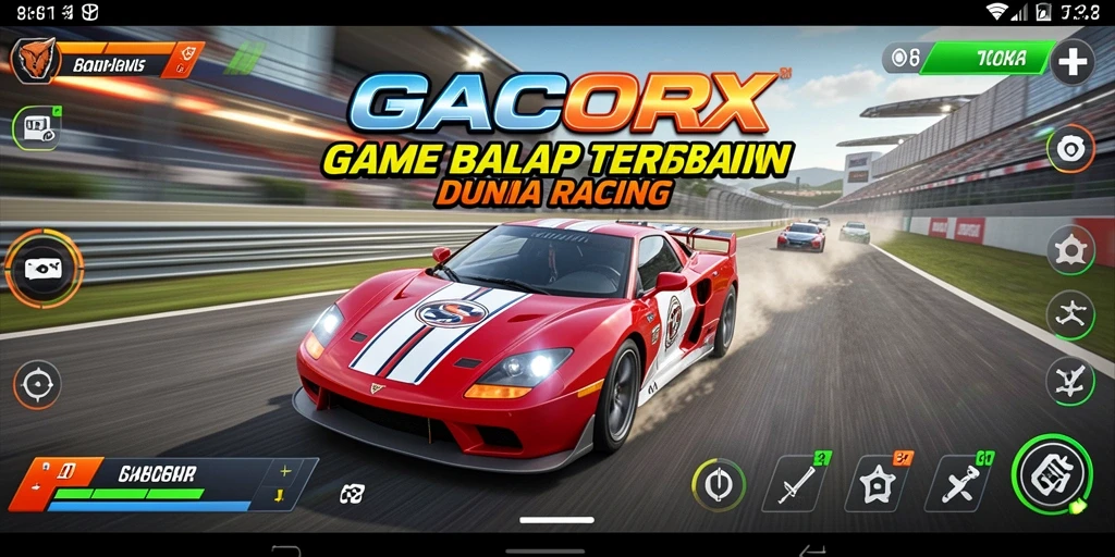 Tampilan gameplay balap GACORX yang mendebarkan dan penuh aksi.