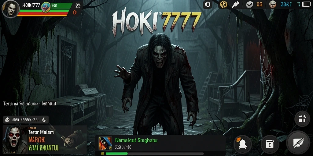 Tangkapan layar HOKI777 menunjukkan suasana menakutkan dengan makhluk yang siap meneror.