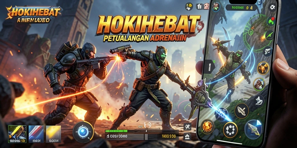 Tampilan gameplay HOKIHEBAT dengan aksi penuh ketegangan.