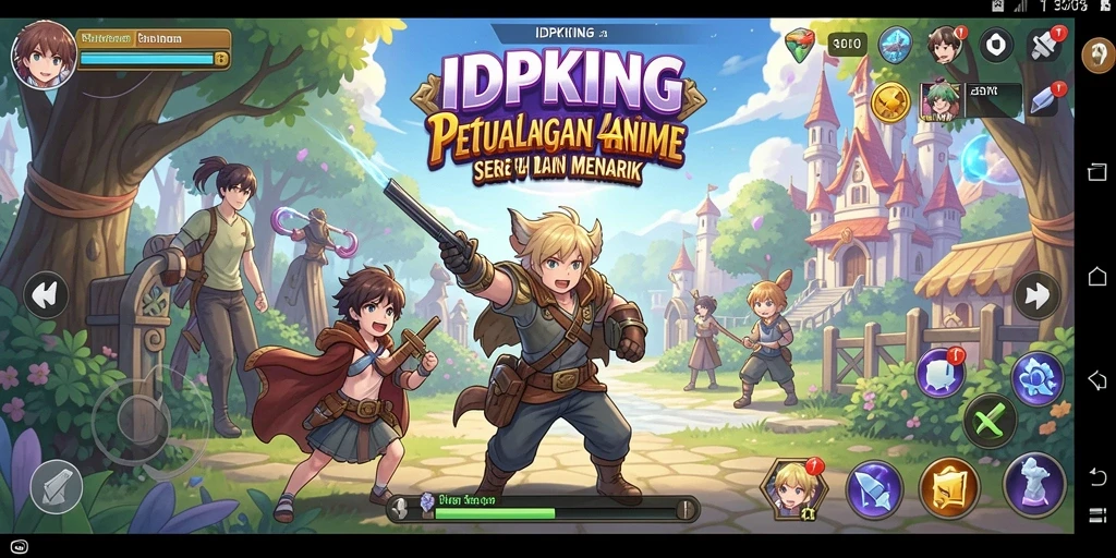 Tampilan gameplay seru di IDPKING dengan karakter anime favorit.