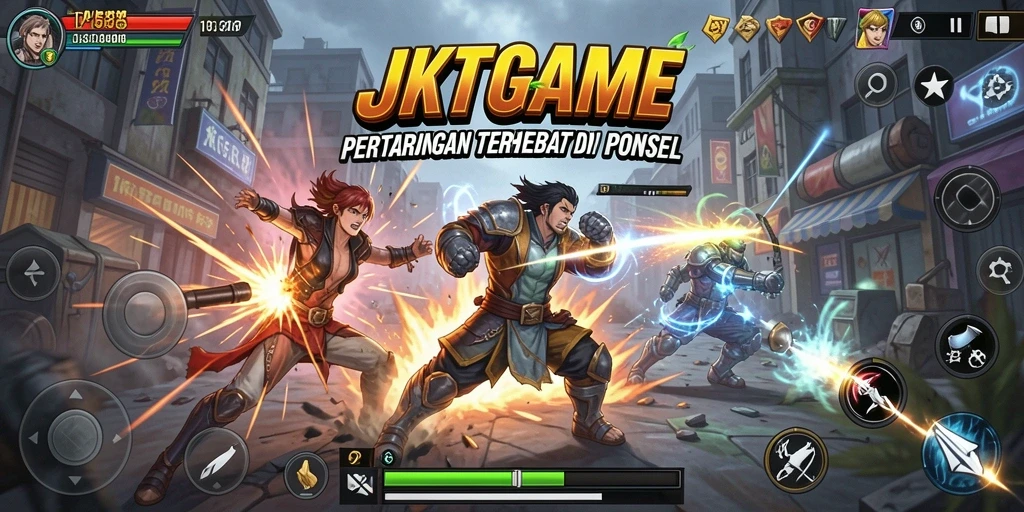 Gameplay <strong>JKTGAME</strong> yang menegangkan dan seru di arena pertarungan.