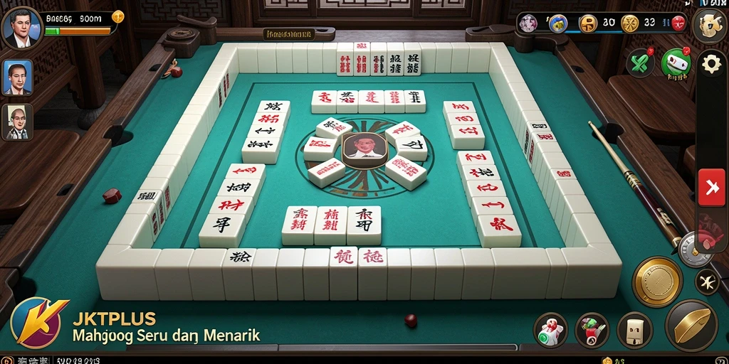 Tampilan gameplay menarik dari JKTPLUS dengan papan Mahjong interaktif.