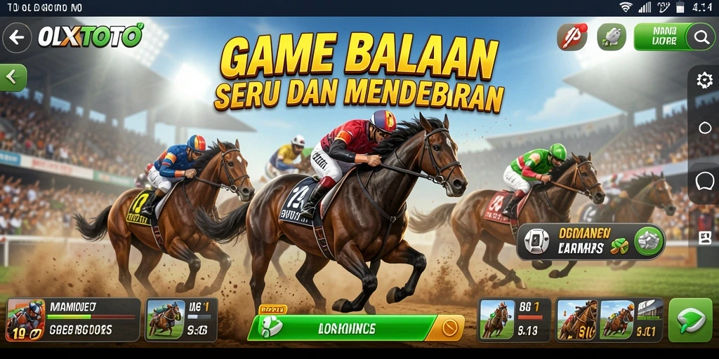 Tangkapan layar menampilkan aksi balapan mendebarkan di OLXTOTO.