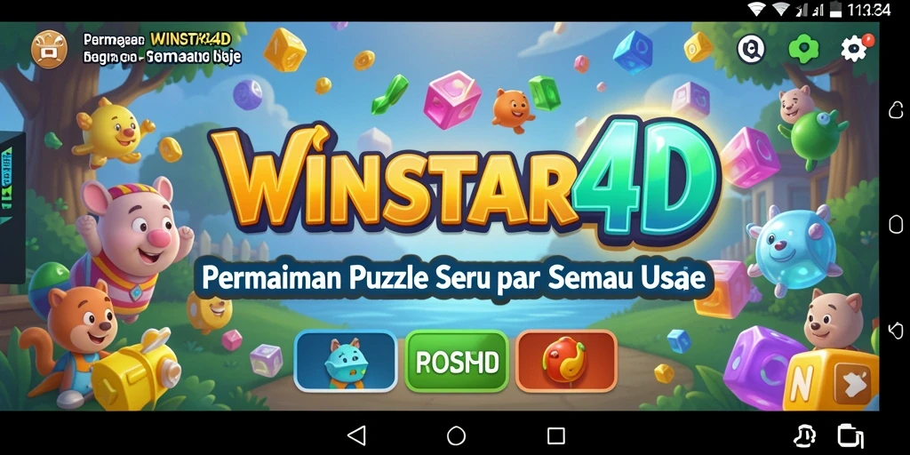 Screenshot utama WINSTAR4D menampilkan gameplay Puzzle yang menarik.